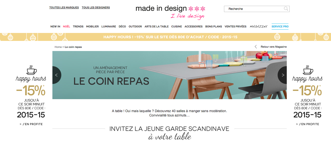 Reductions permanentes chez Made in Design