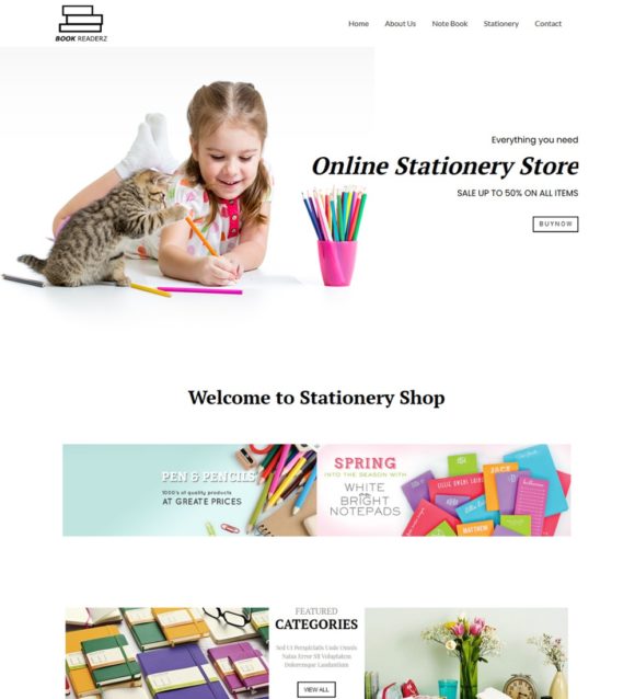 Book Readers Books and Stationery Shop Template