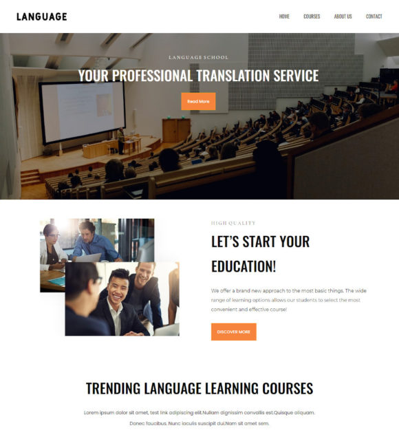 Language School Template